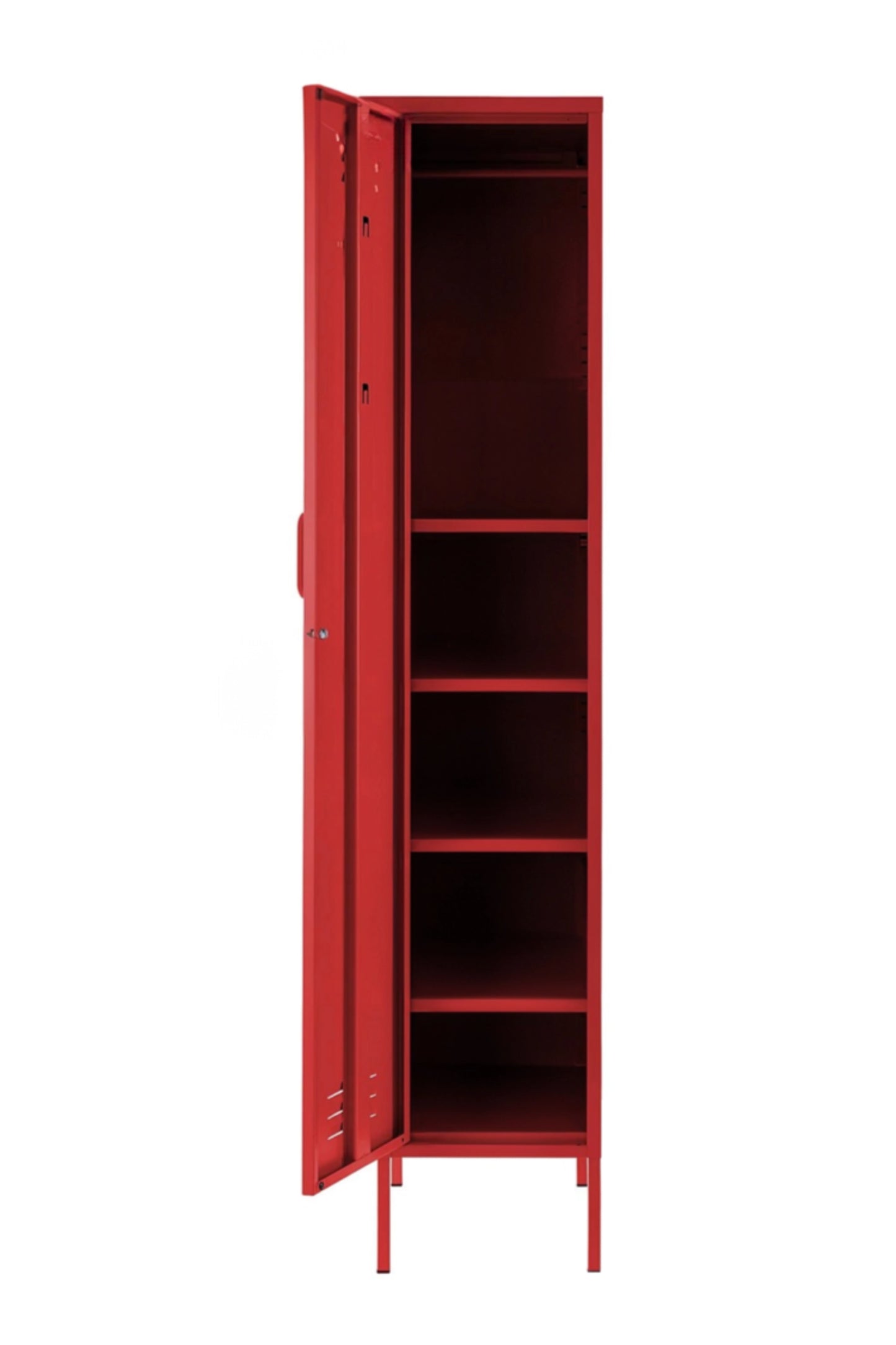 Single Dip in Cherry Bombshell - Modern Steel Locker - Storage Cupboard - Left Door Opening