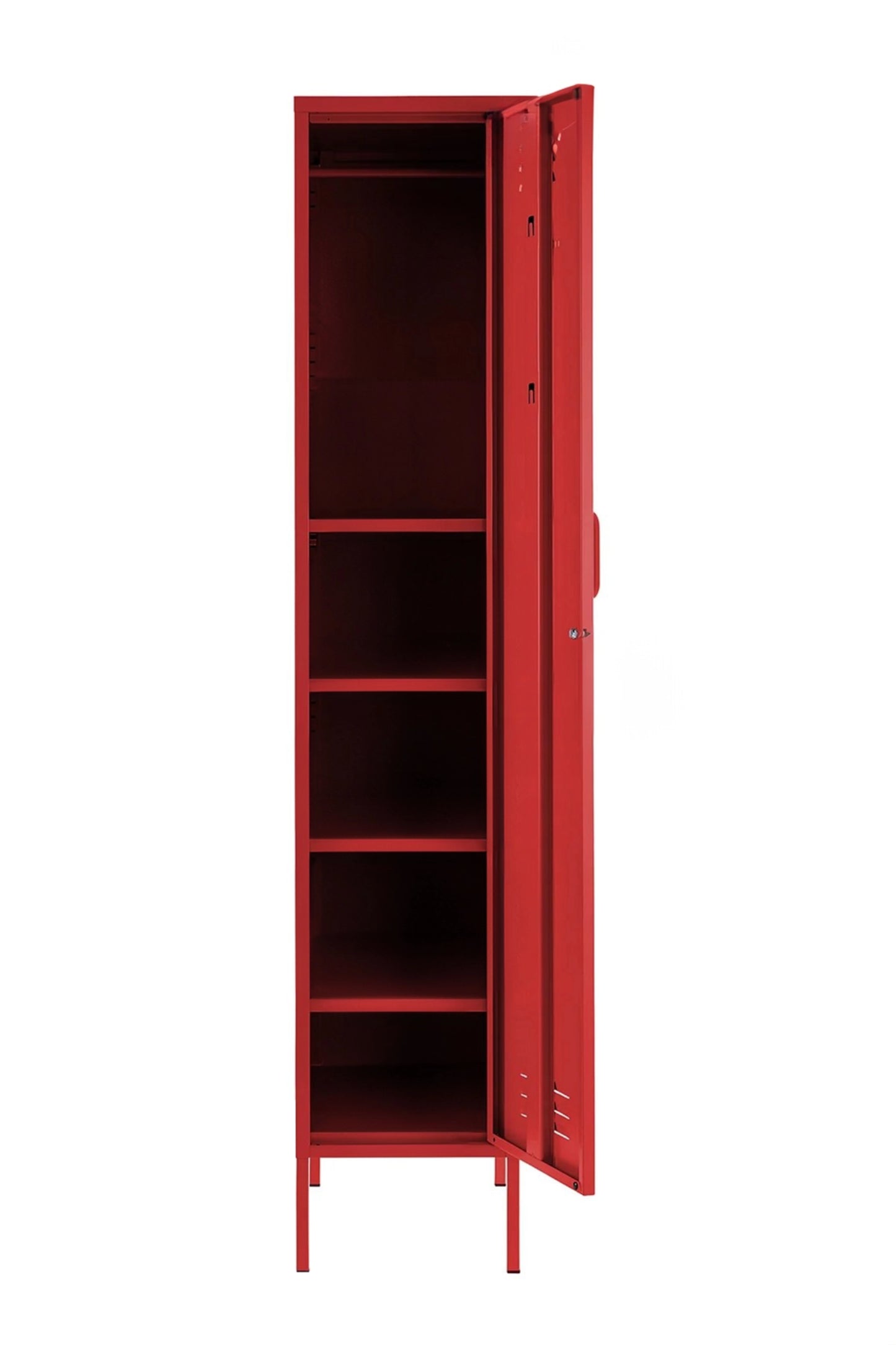 Single Dip in Cherry Bombshell - Modern Steel Locker - Storage Cupboard - Right Door Opening