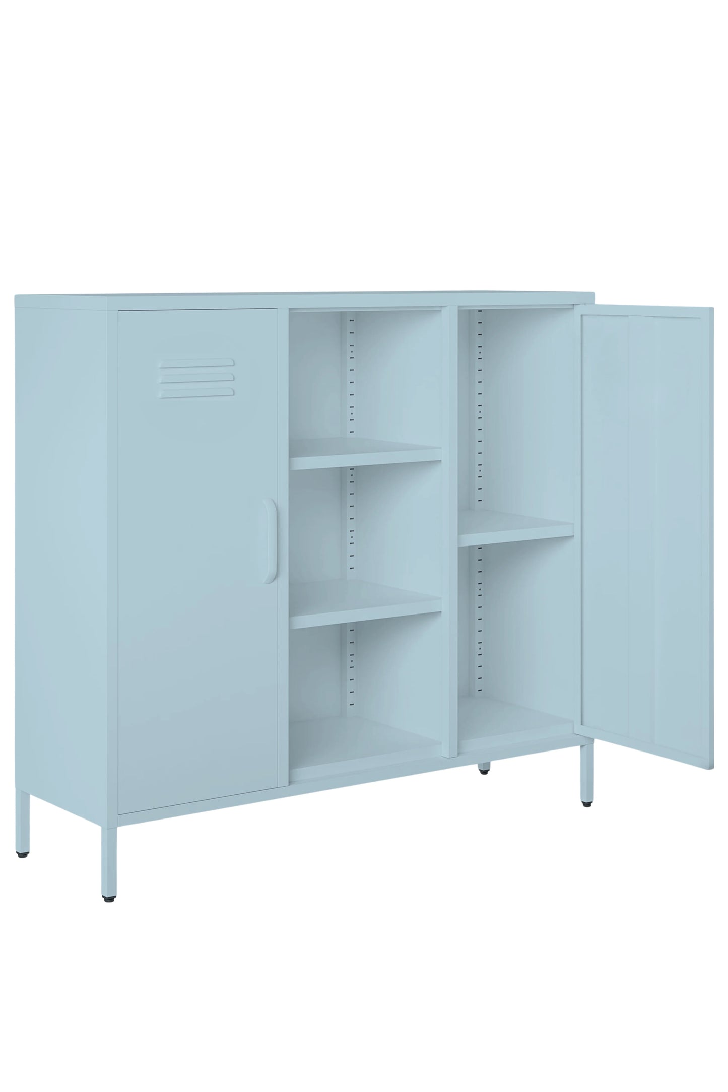 Triple Scoop in Double Bubblegum - Modern 2 Door Cabinet with Cutout- Storage Cabinet