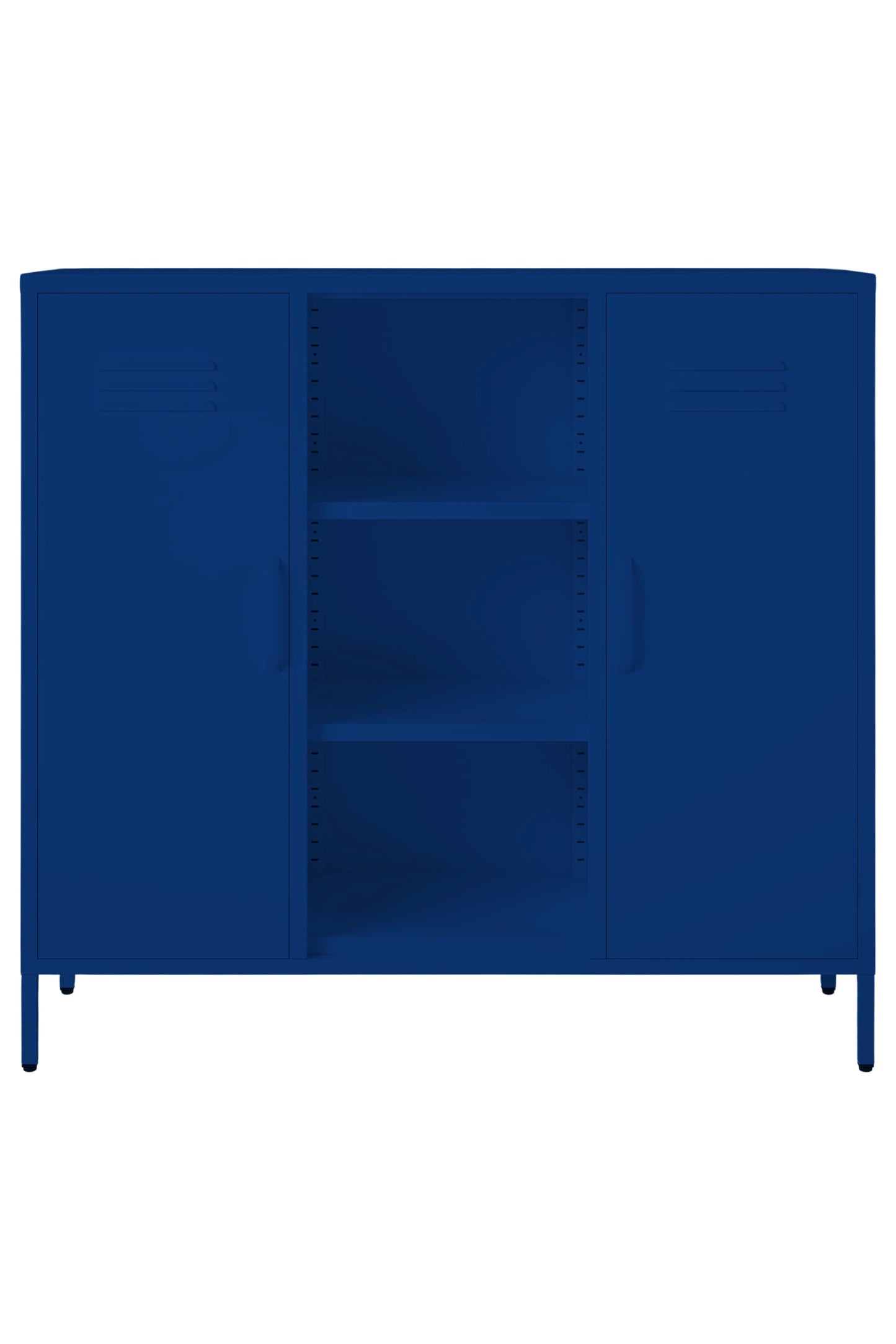 Triple Scoop in Midnight Blueberry - Modern 2 Door Cabinet with Cutout- Storage Cabinet