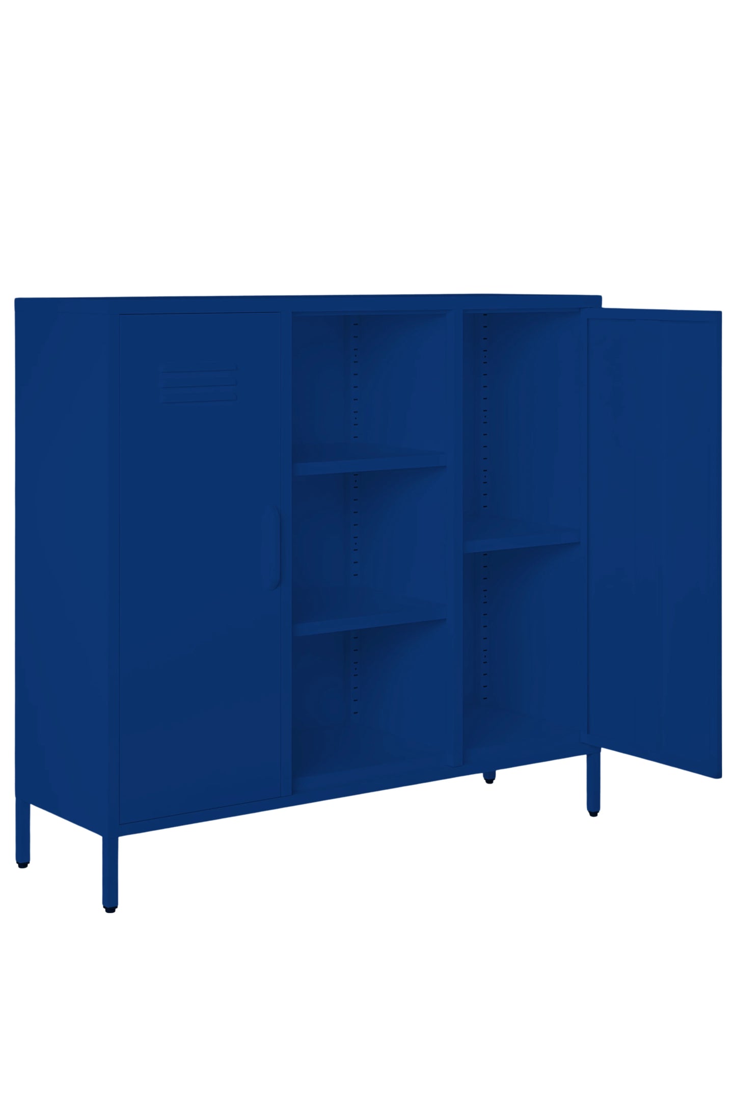 Triple Scoop in Midnight Blueberry - Modern 2 Door Cabinet with Cutout- Storage Cabinet