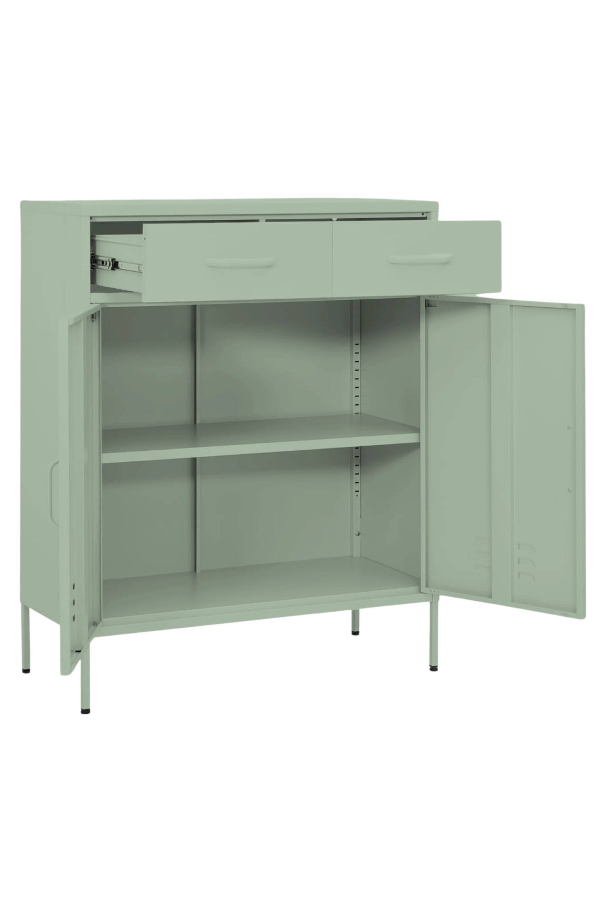 Double Scoop in Cool Mint - Modern Media Cabinet-Storage Cabinet