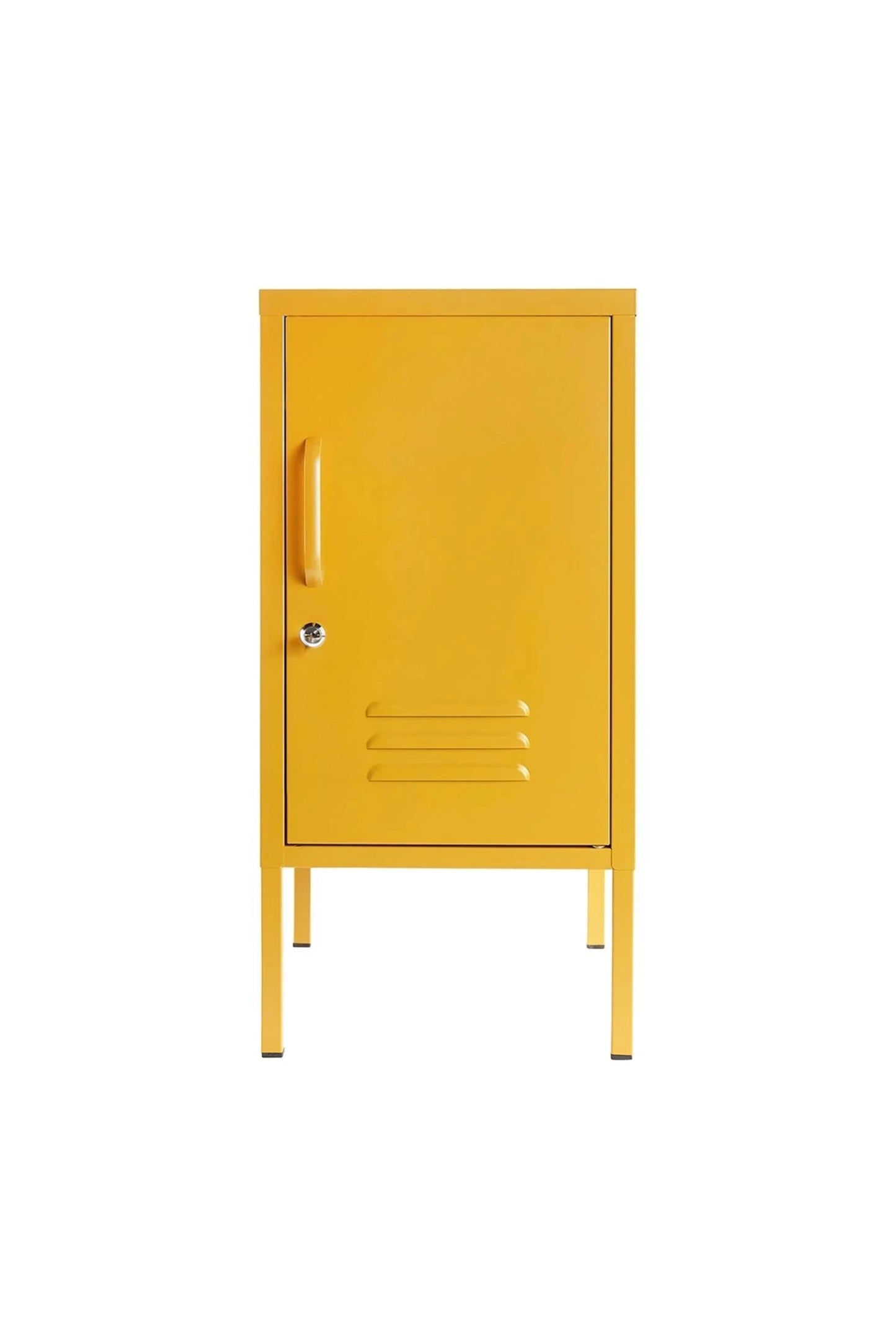 Little Delight in Butter Salted Caramel - Modern Steel Pedestal - Storage Cabinet - Right Door Opening