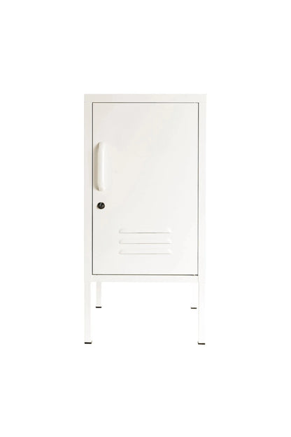 Little Delight in Coconut Cream  - Modern Steel Pedestal - Storage Cabinet - Right Door Opening