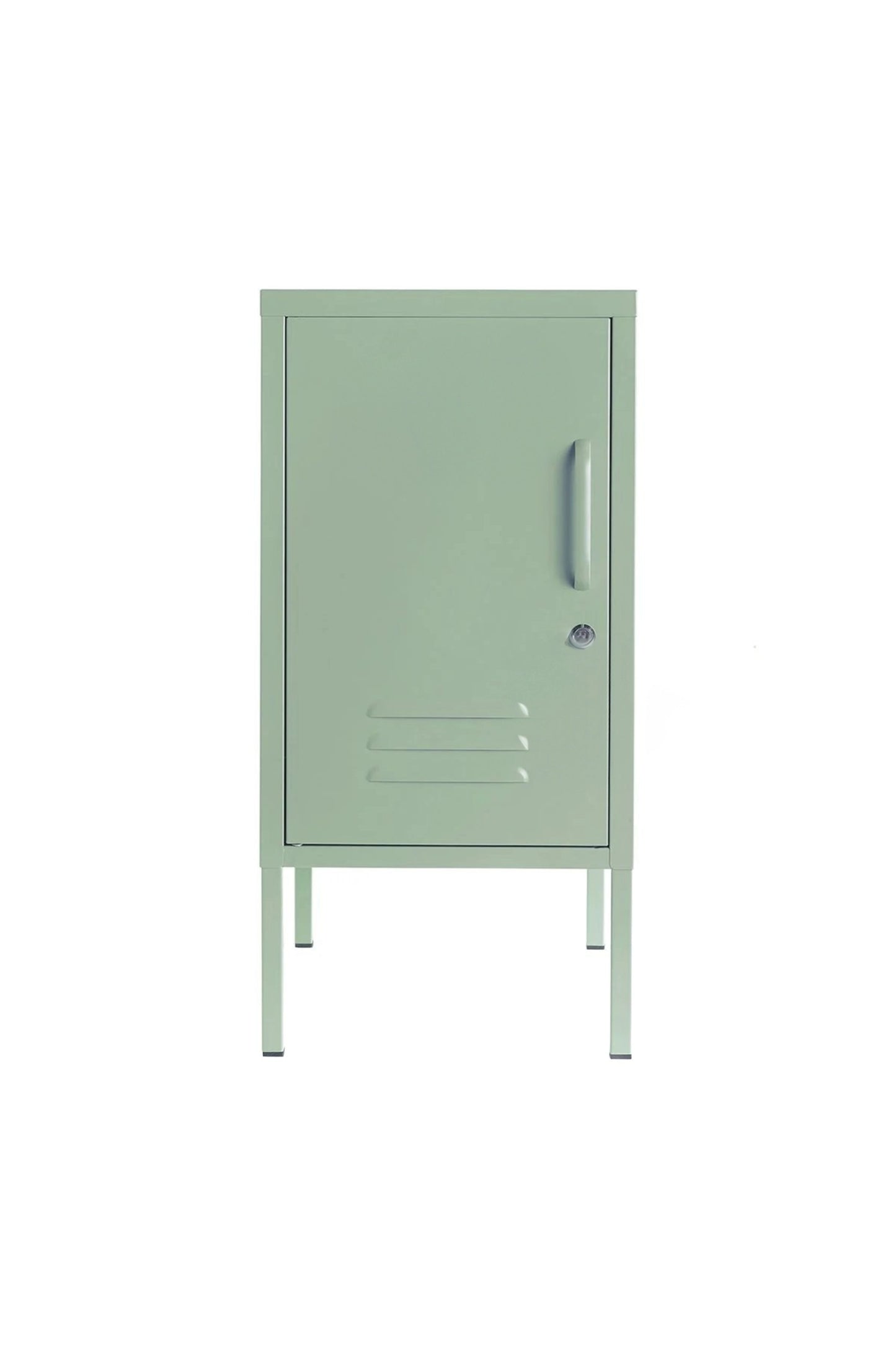 Little Delight in Cool Mint  - Modern Steel Pedestal - Storage Cabinet - Left Door Opening
