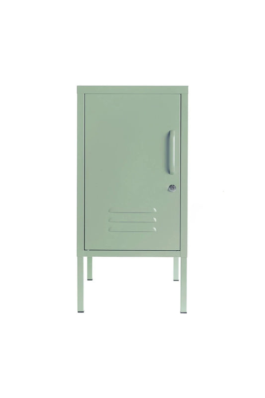 Little Delight in Cool Mint  - Modern Steel Pedestal - Storage Cabinet - Left Door Opening