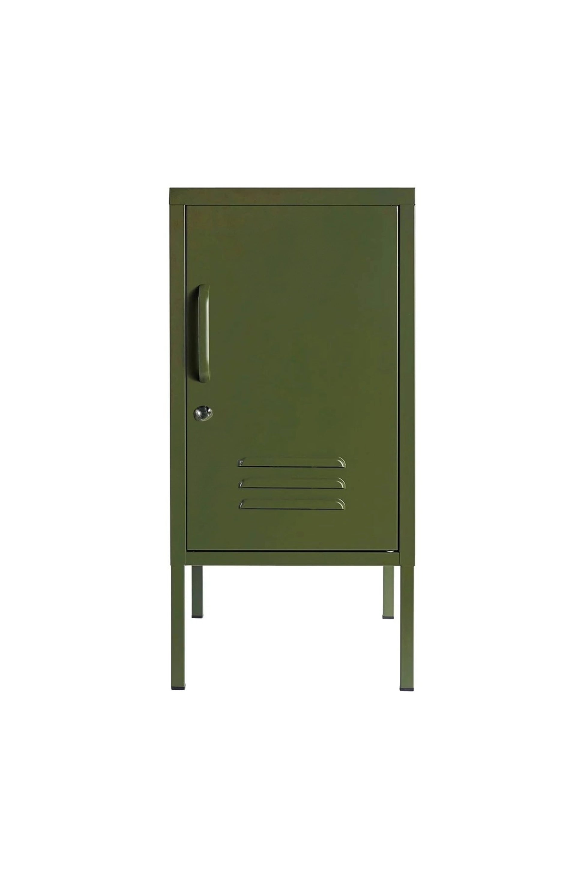 Little Delight in Matcha Latte  - Modern Steel Pedestal - Storage Cabinet- Right Door Opening