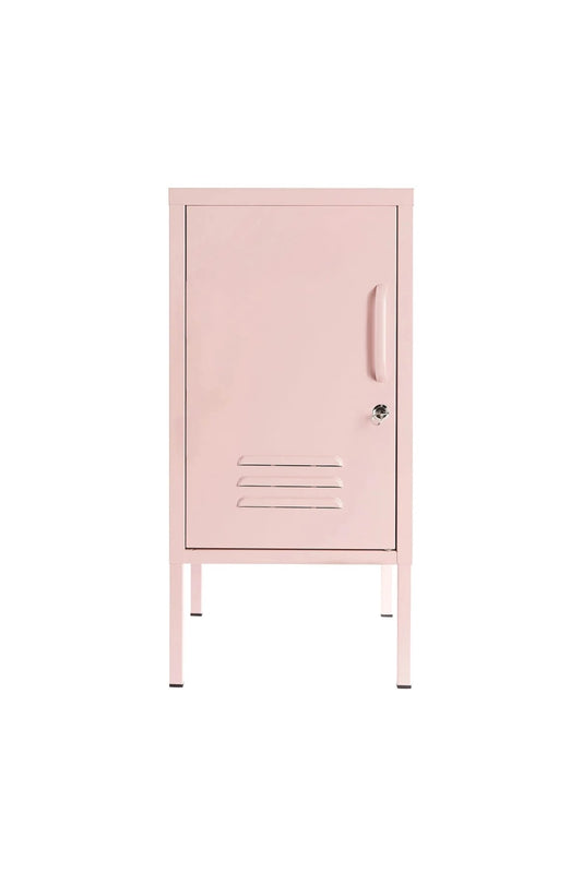 Little Delight in Strawberry Cupcake  - Modern Steel Pedestal - Storage Cabinet - Left Door Opening