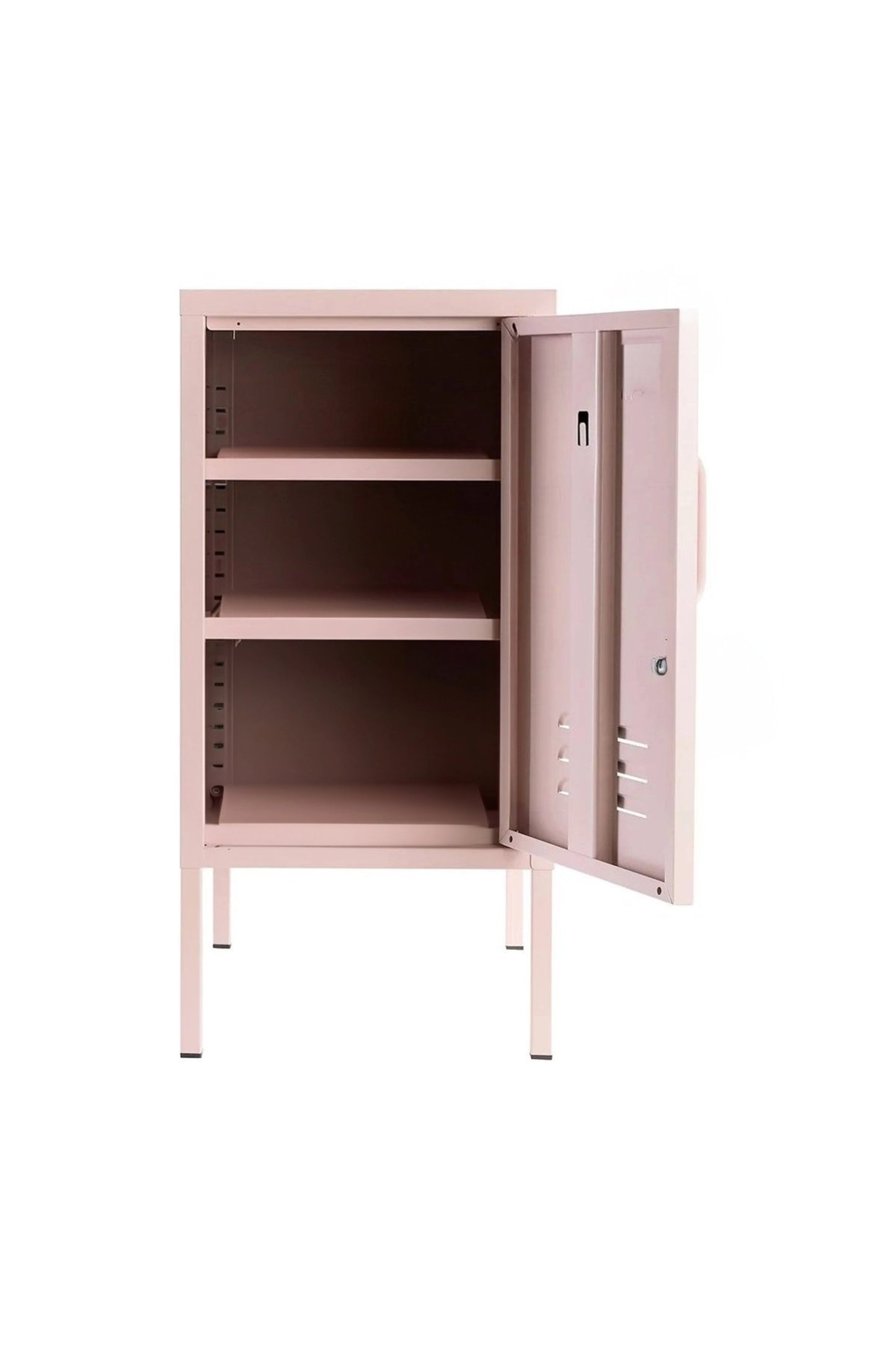 Little Delight in Strawberry Cupcake  - Modern Steel Pedestal - Storage Cabinet - Right Door Opening