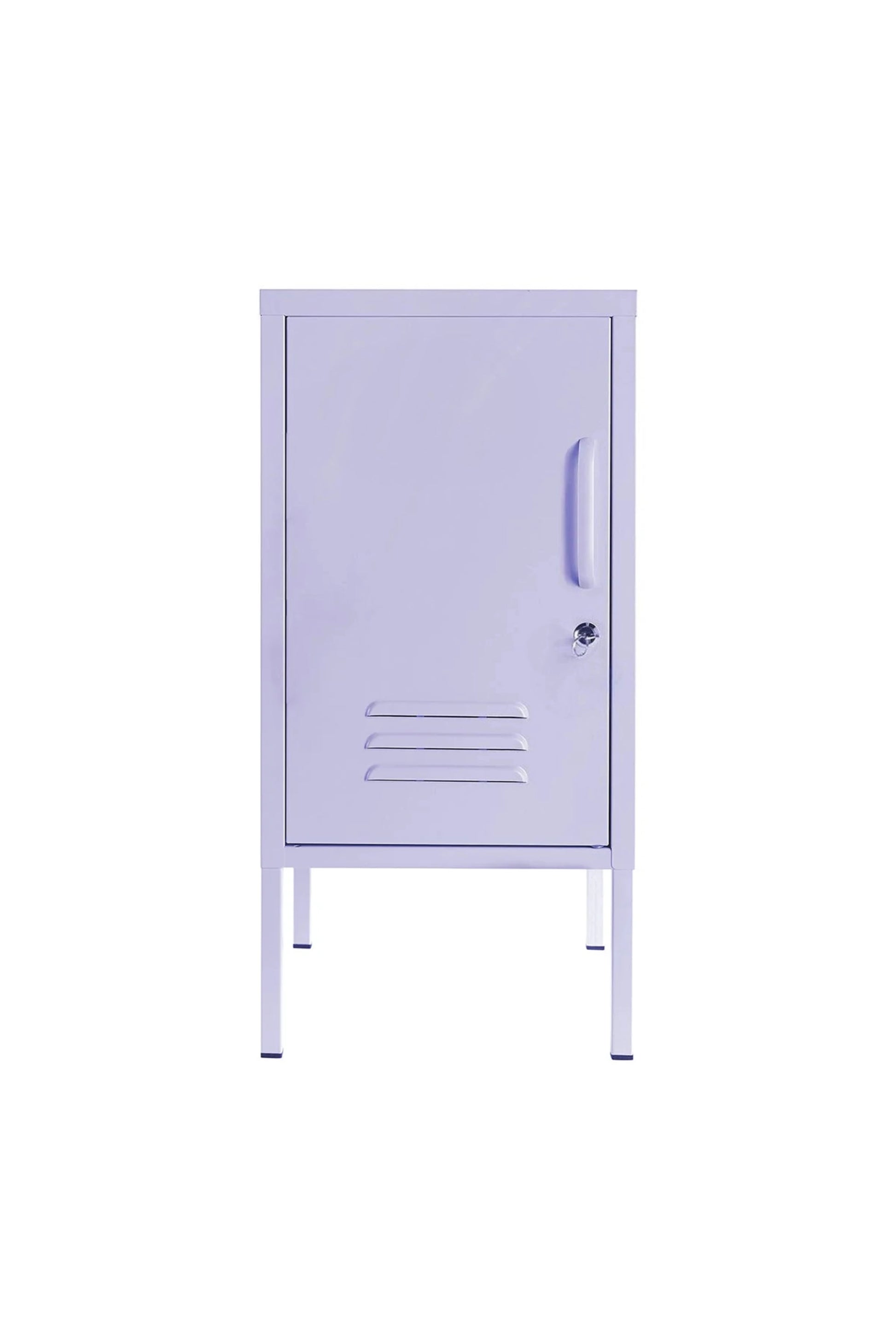 Little Delight in Taro Milk  - Modern Steel Pedestal - Storage Cabinet - Left Door Opening