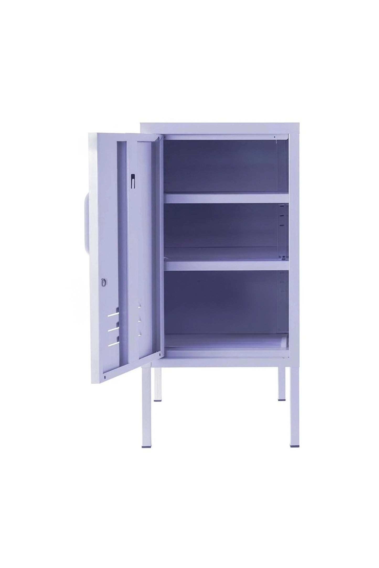 Little Delight in Taro Milk  - Modern Steel Pedestal - Storage Cabinet- Left Door Opening