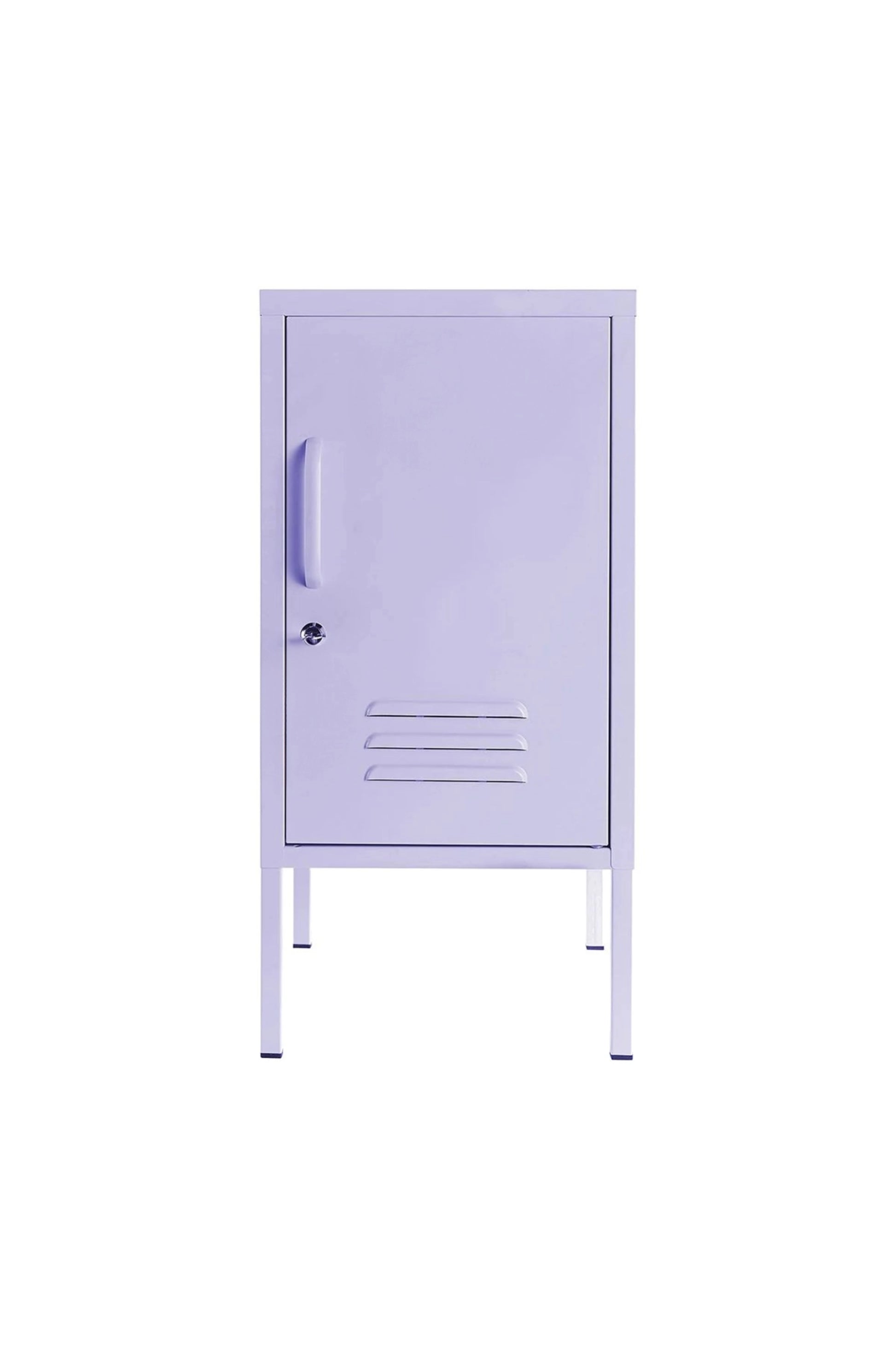 Little Delight in Taro Milk  - Modern Steel Pedestal - Storage Cabinet- Right Door Opening