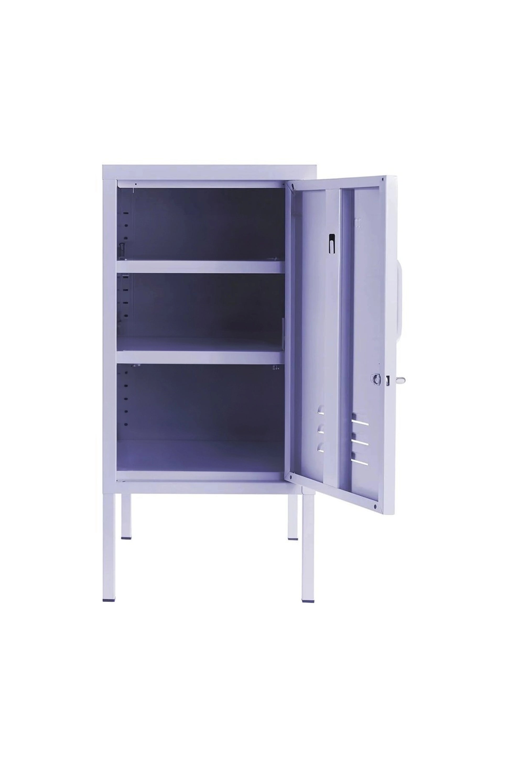 Little Delight in Taro Milk  - Modern Steel Pedestal - Storage Cabinet- Right Door Opening