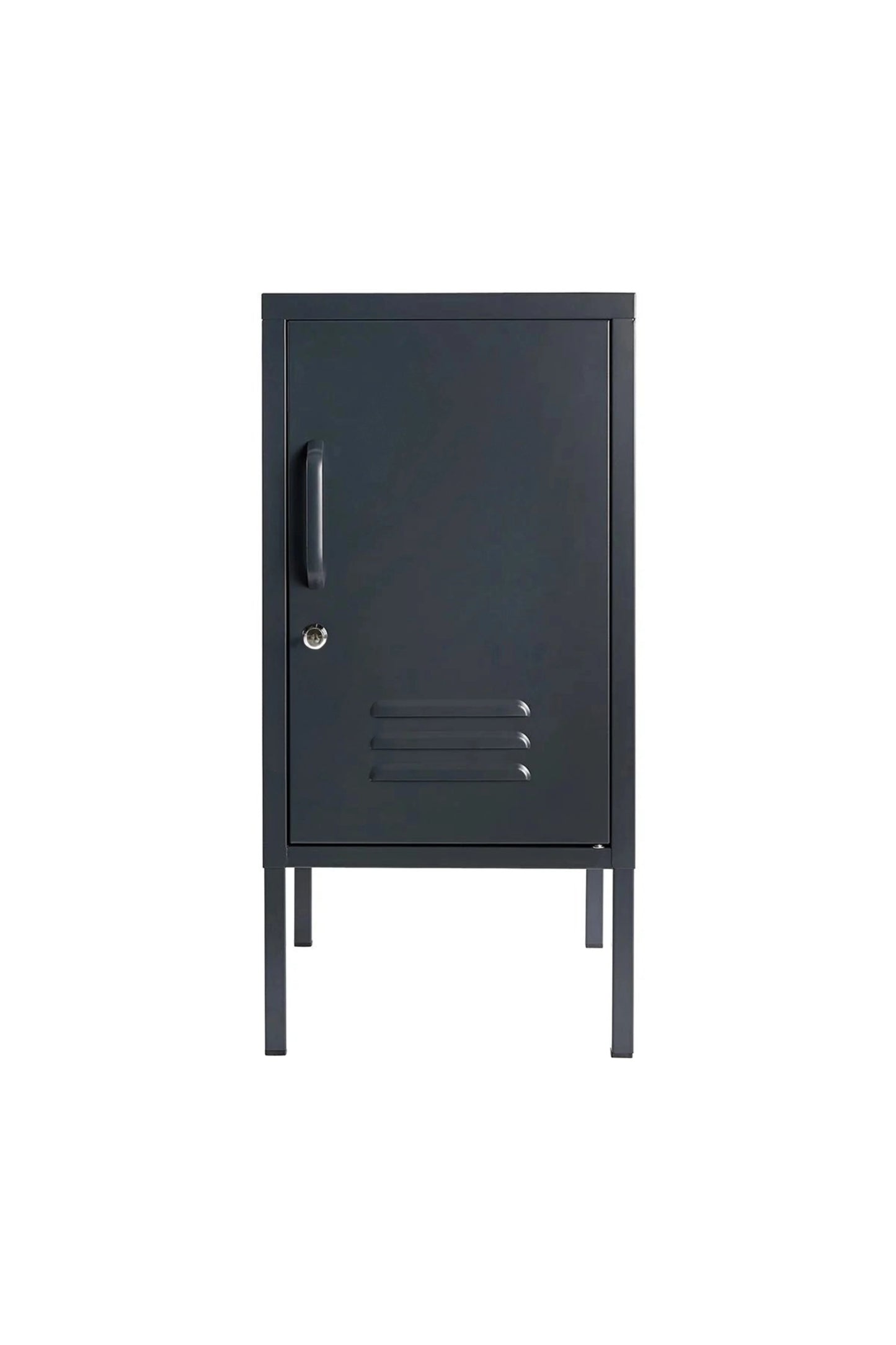 Little Delight in Twisted Liquorice - Modern Steel Pedestal - Storage Cabinet - Right Door Opening