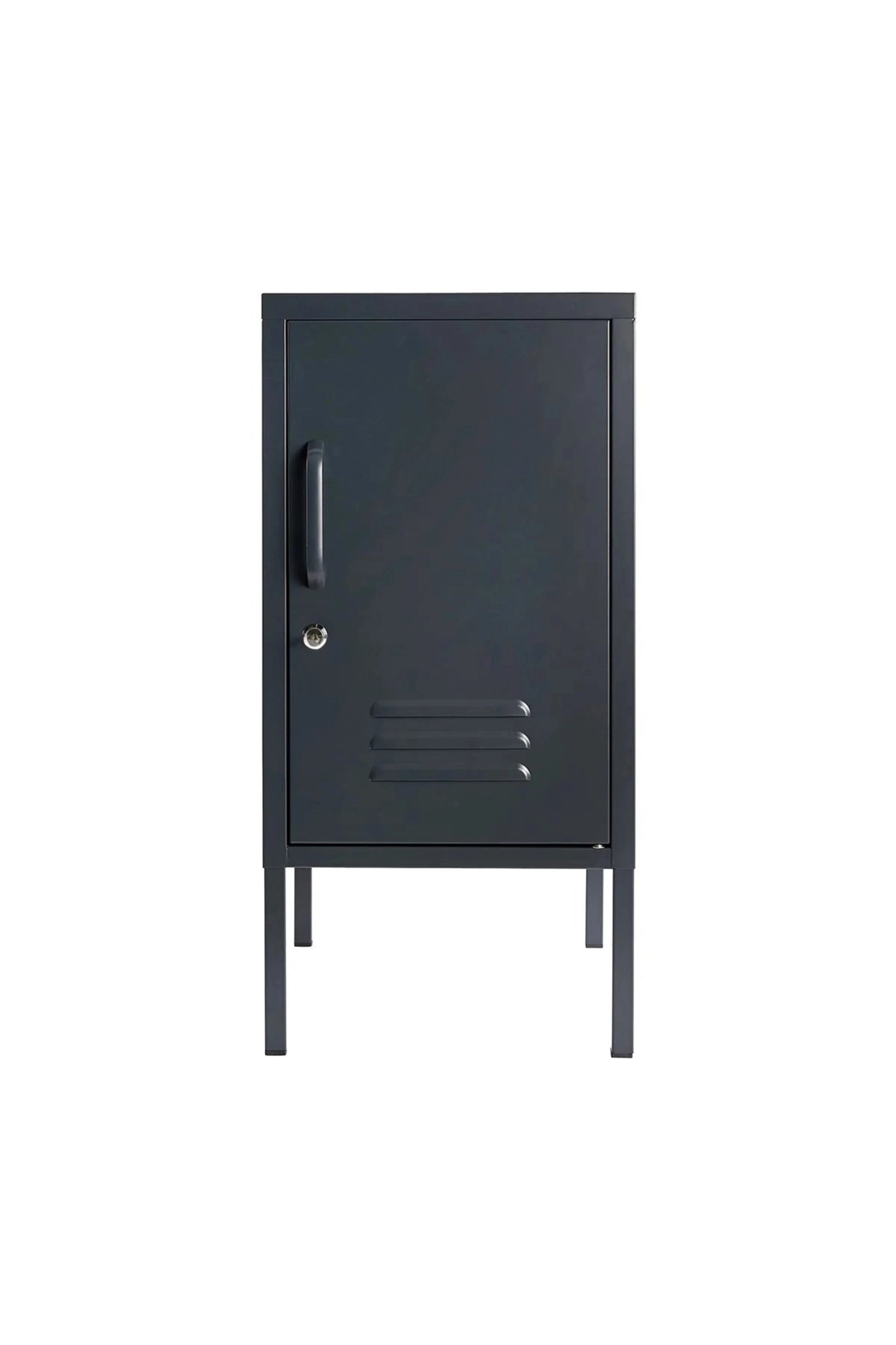 Little Delight in Twisted Liquorice - Modern Steel Pedestal - Storage Cabinet - Right Door Opening