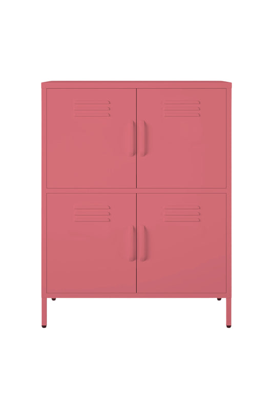 Quattro Scoop in Berrylicious - Modern 4 Door Cabinet- Storage Cabinet