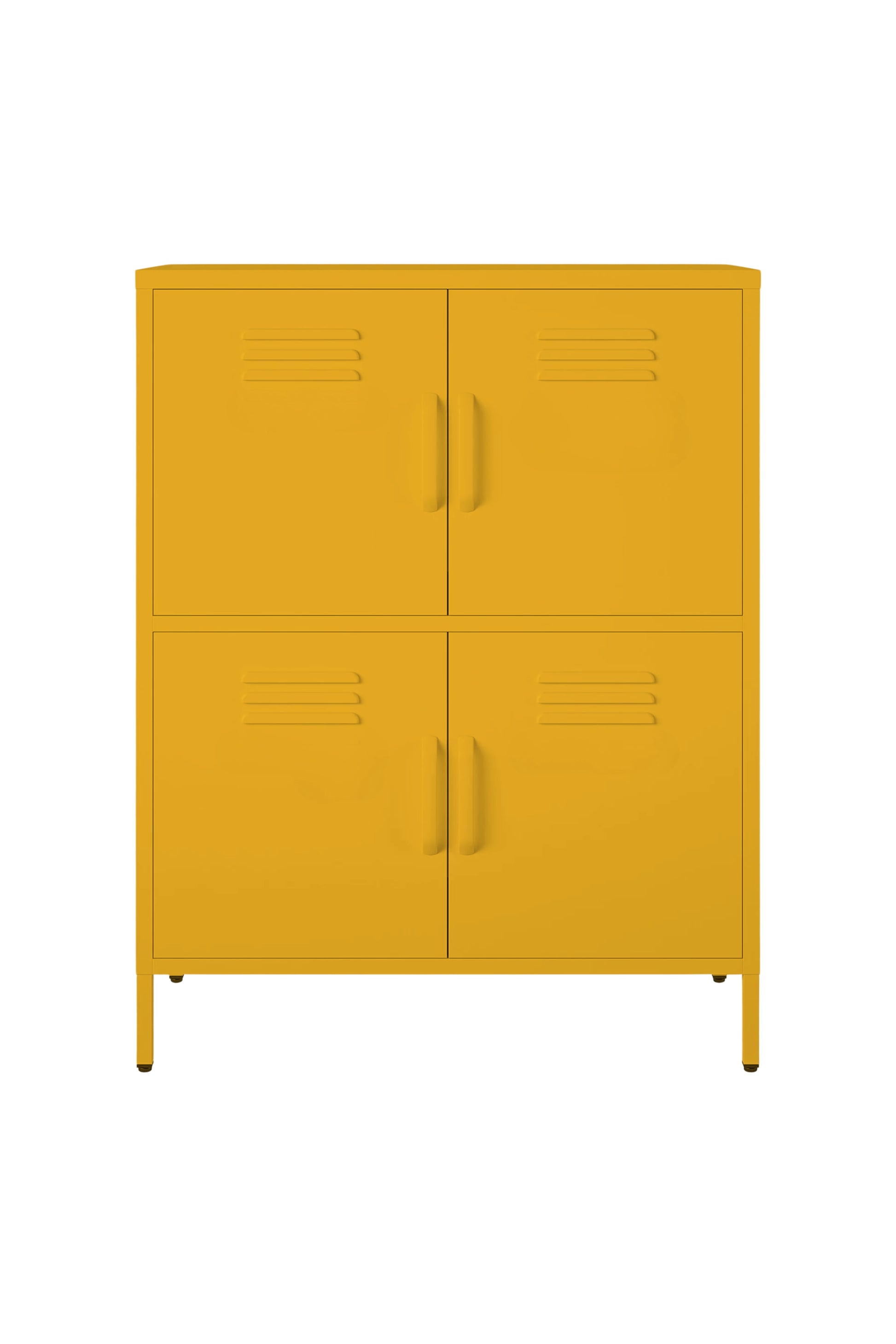 Quattro Scoop in Butter Salted Caramel - Modern 4 Door Cabinet- Storage Cabinet