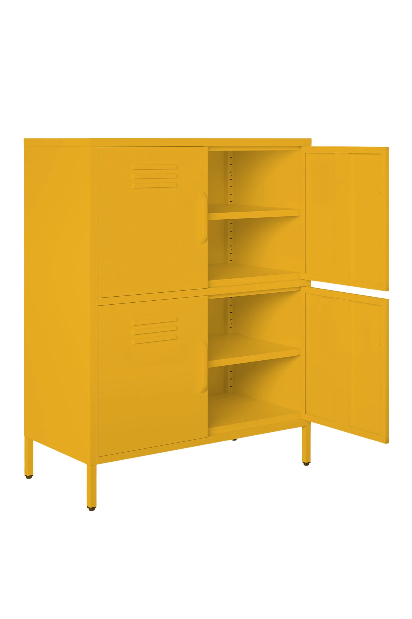Quattro Scoop in Butter Salted Caramel - Modern 4 Door Cabinet- Storage Cabinet
