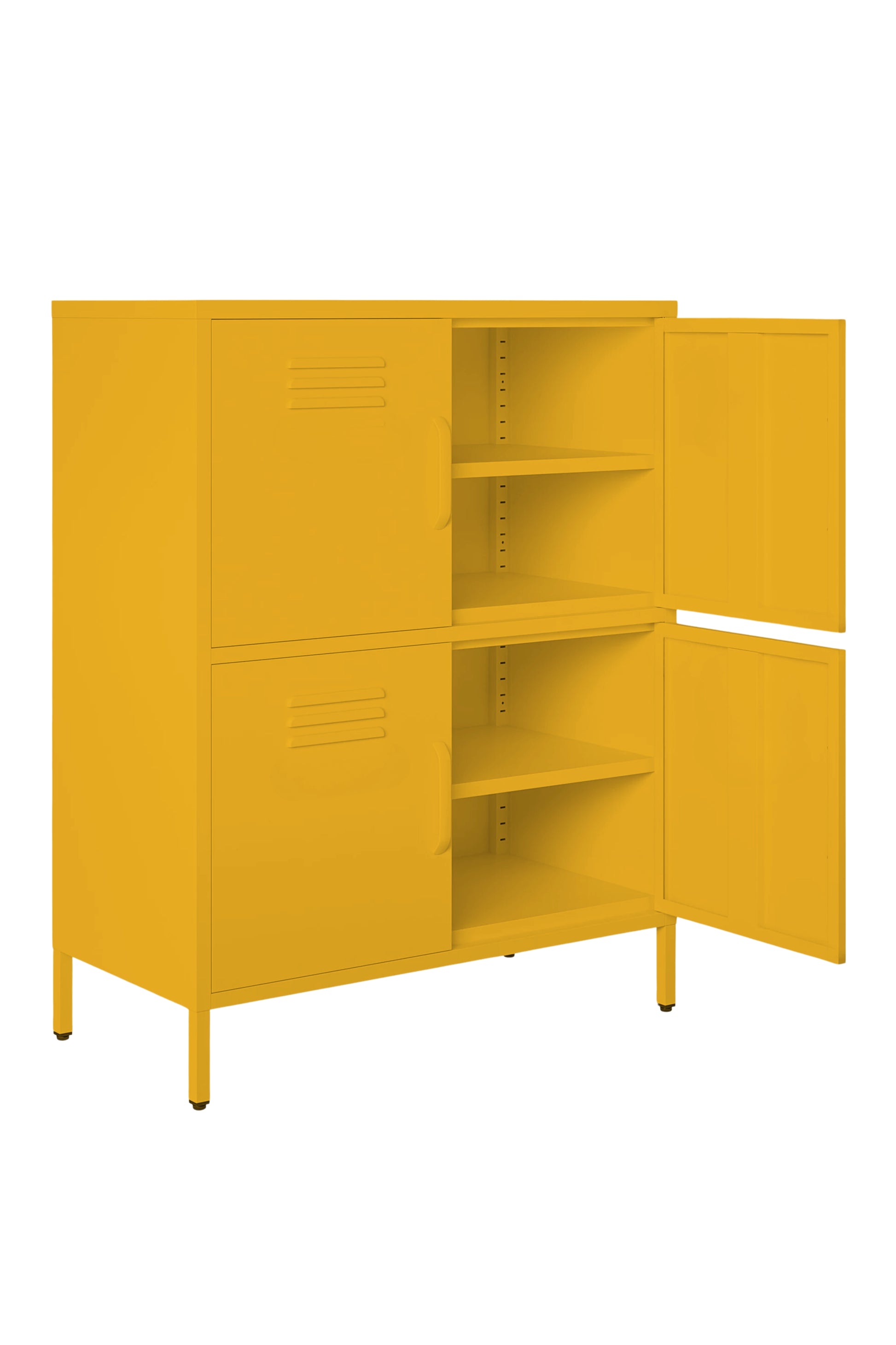 Quattro Scoop in Butter Salted Caramel - Modern 4 Door Cabinet- Storage Cabinet