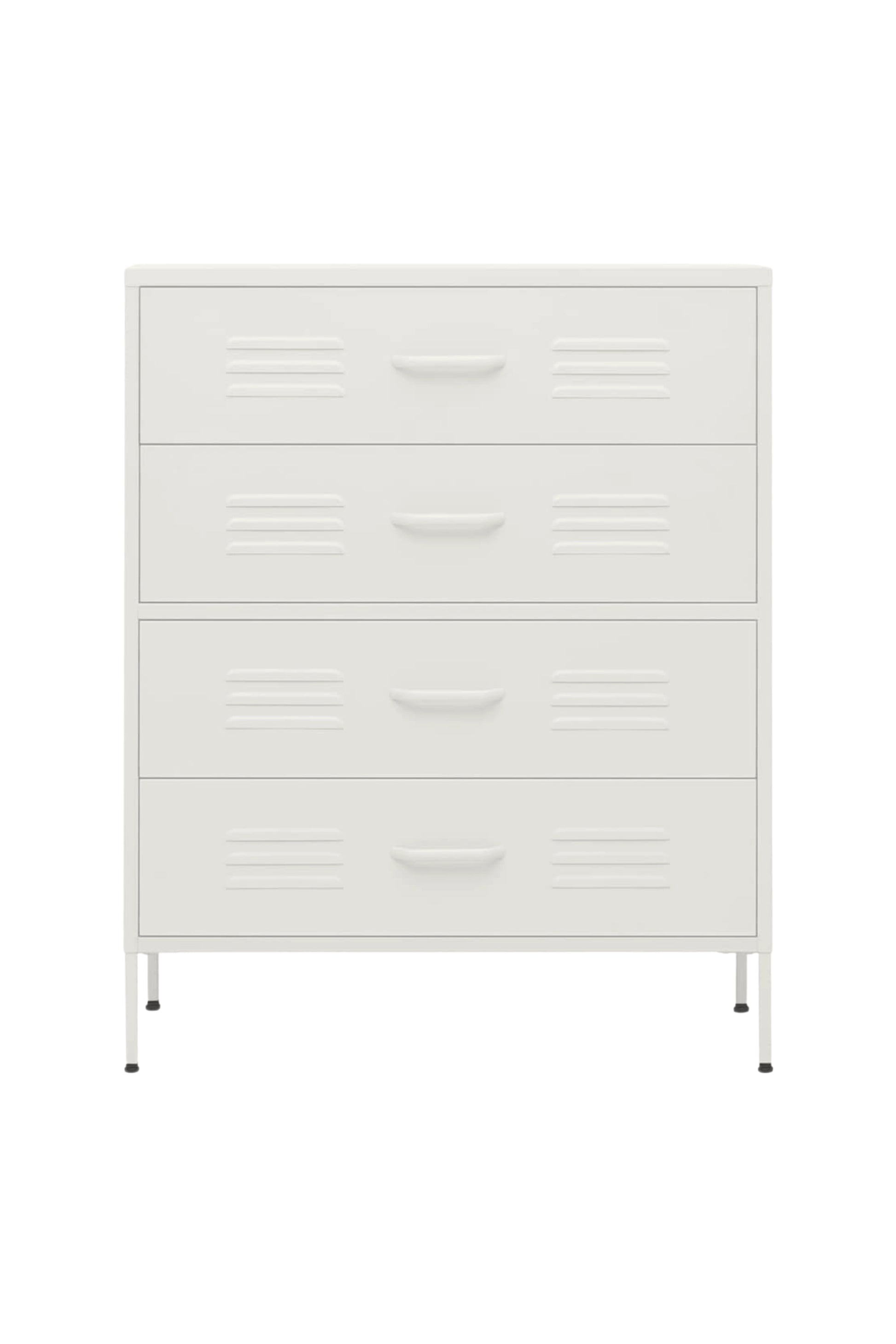 Quattro Treat in Coconut Cream - Modern 4 Door Drawer- Storage Drawer