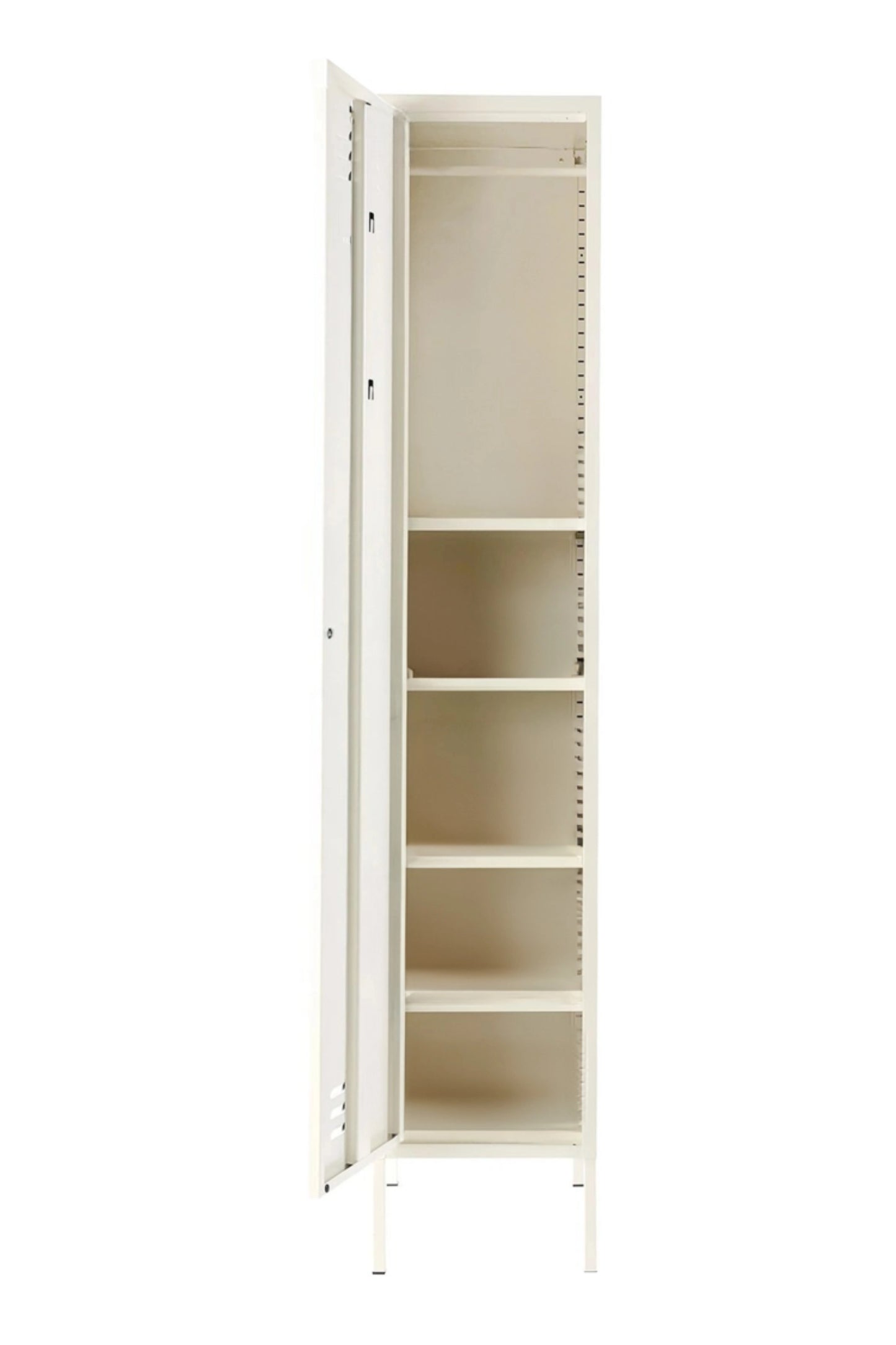 Single Dip in Coconut Cream - Modern Steel Locker - Storage Cupboard - Left Door Opening
