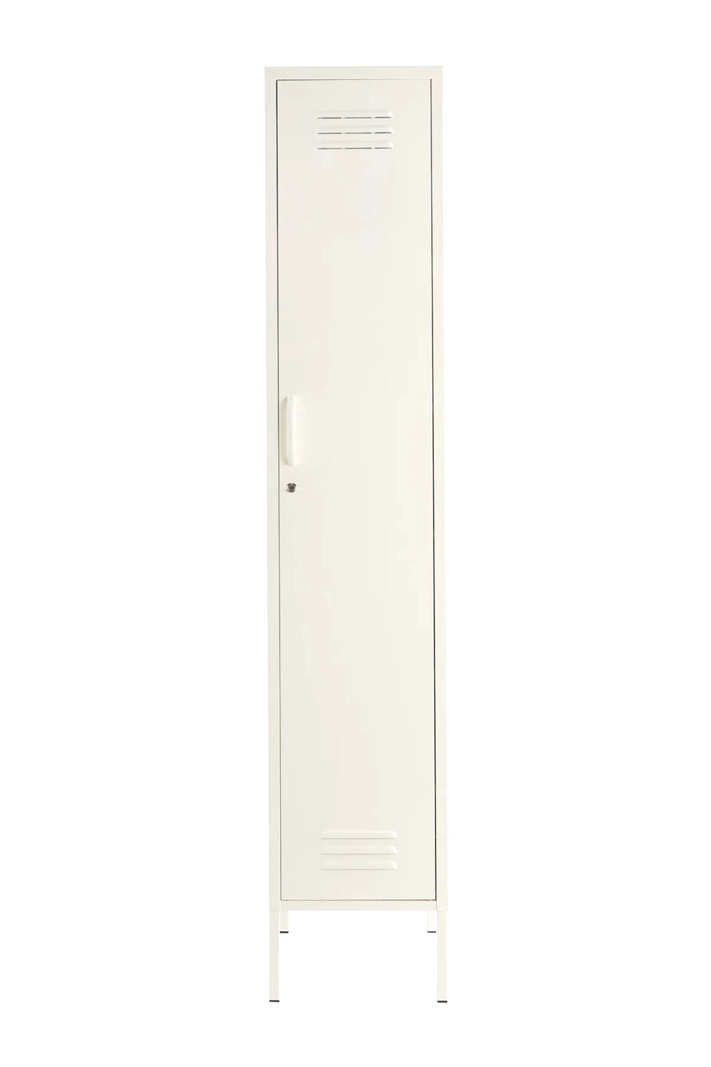 Single Dip in Coconut Cream - Modern Steel Locker - Storage Cupboard - Right Door Opening