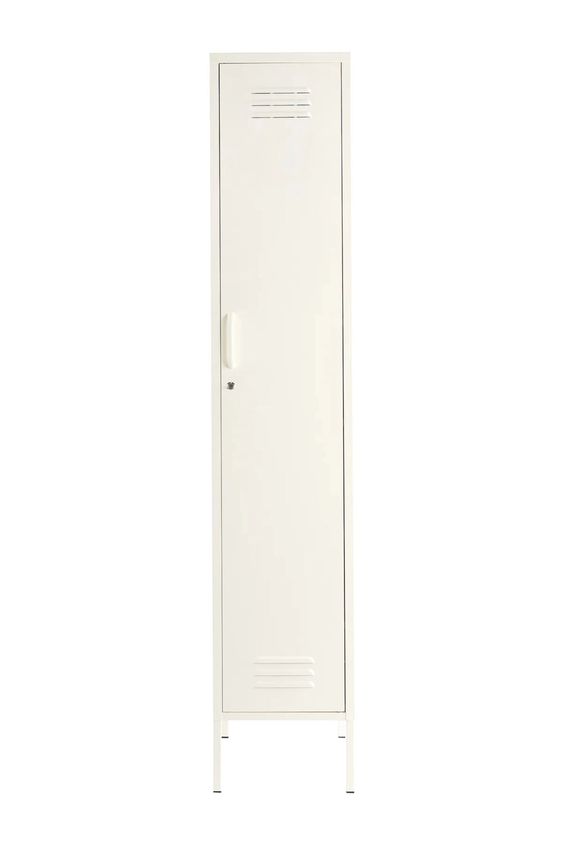 Single Dip in Coconut Cream - Modern Steel Locker - Storage Cupboard - Right Door Opening