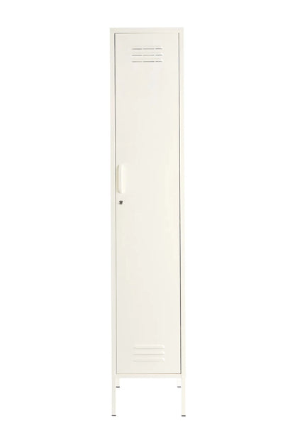Single Dip in Coconut Cream - Modern Steel Locker - Storage Cupboard - Right Door Opening