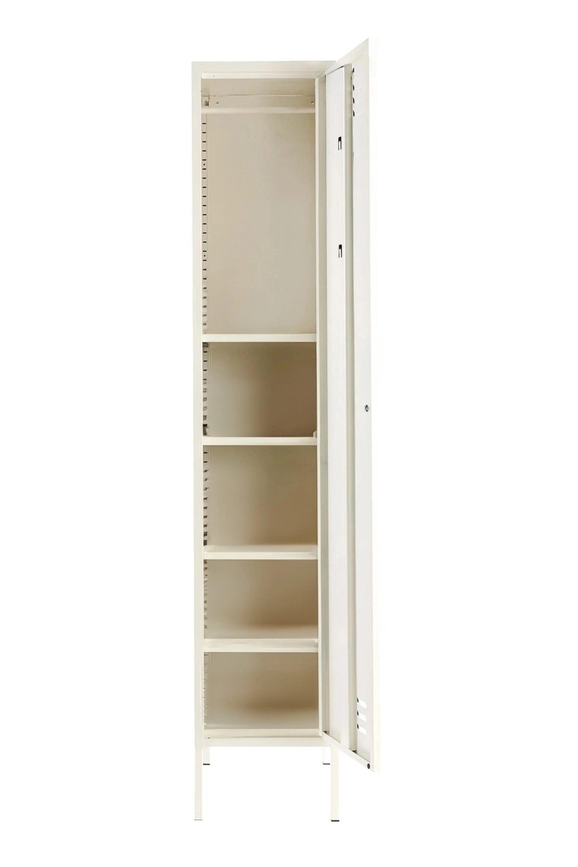 Single Dip in Coconut Cream - Modern Steel Locker - Storage Cupboard - Right Door Opening