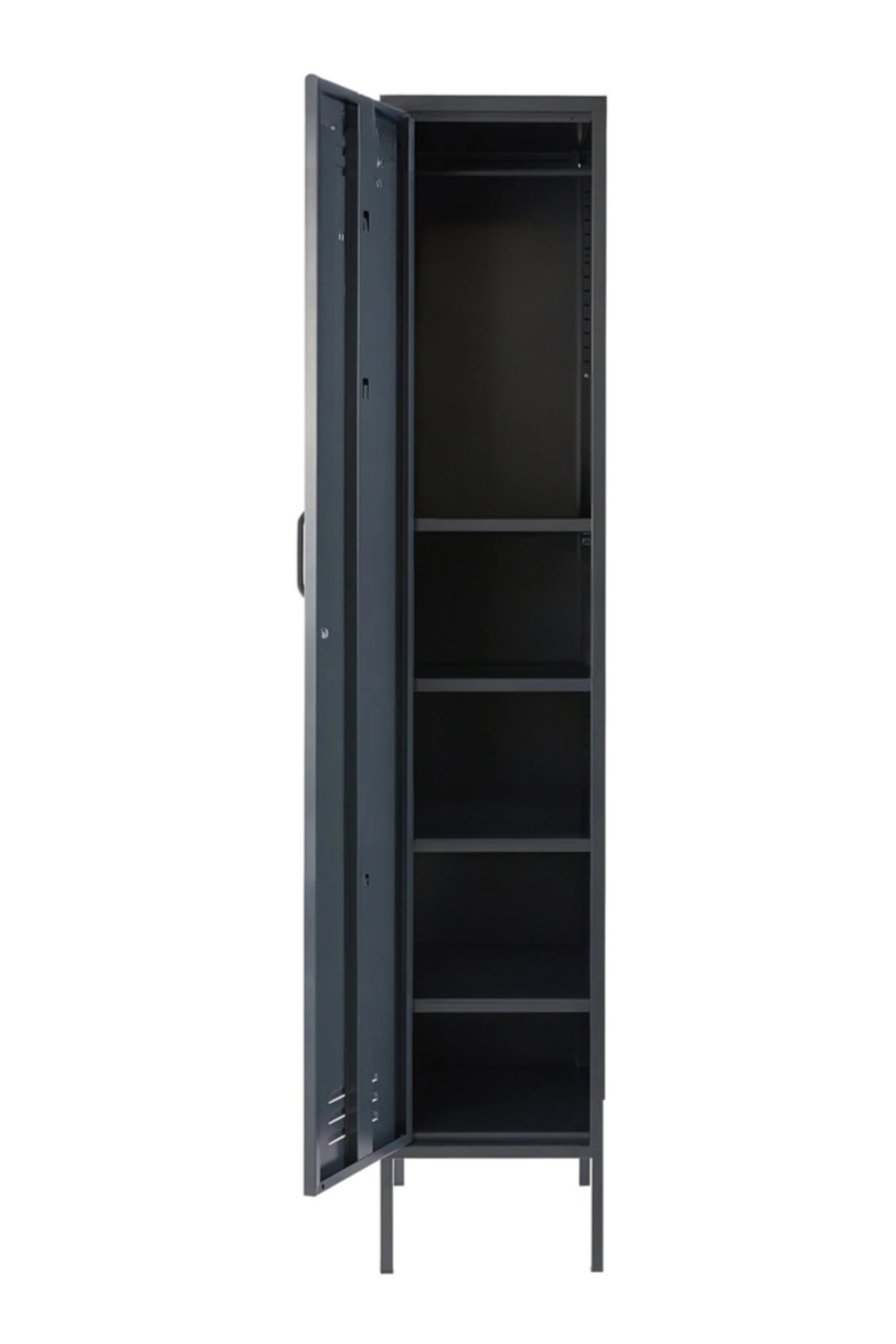 Single Dip in Twisted Liquorice - Modern Steel Locker - Storage Cupboard - Left Door Opening
