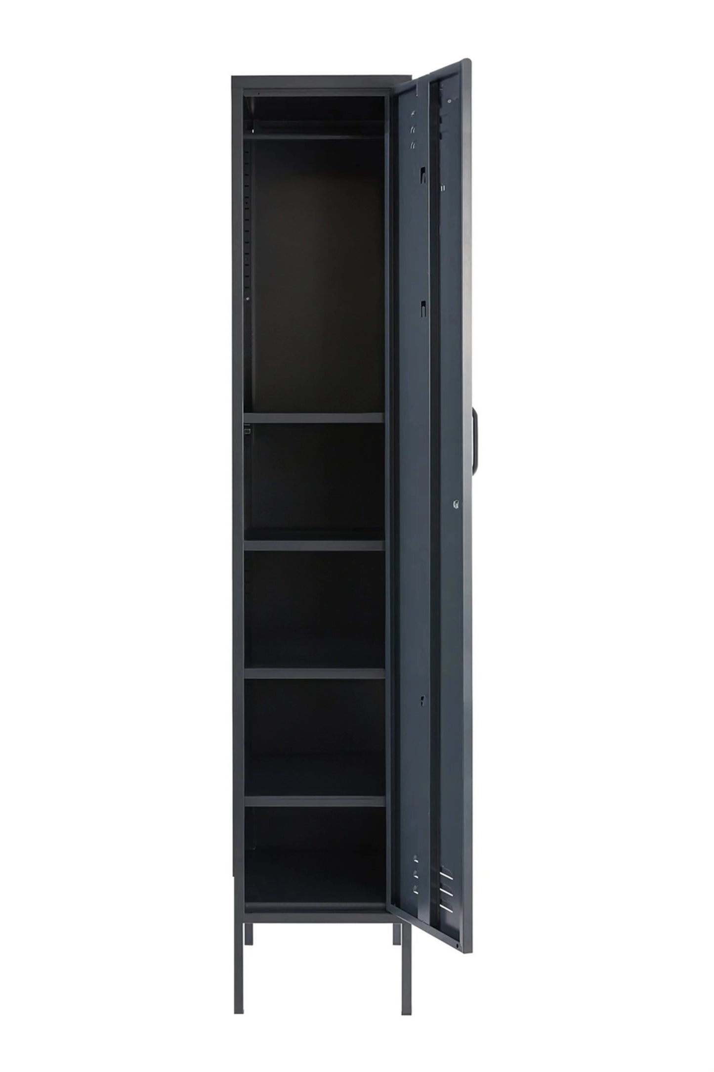 Single Dip in Twisted Liquorice - Modern Steel Locker - Storage Cupboard - Left Door Opening