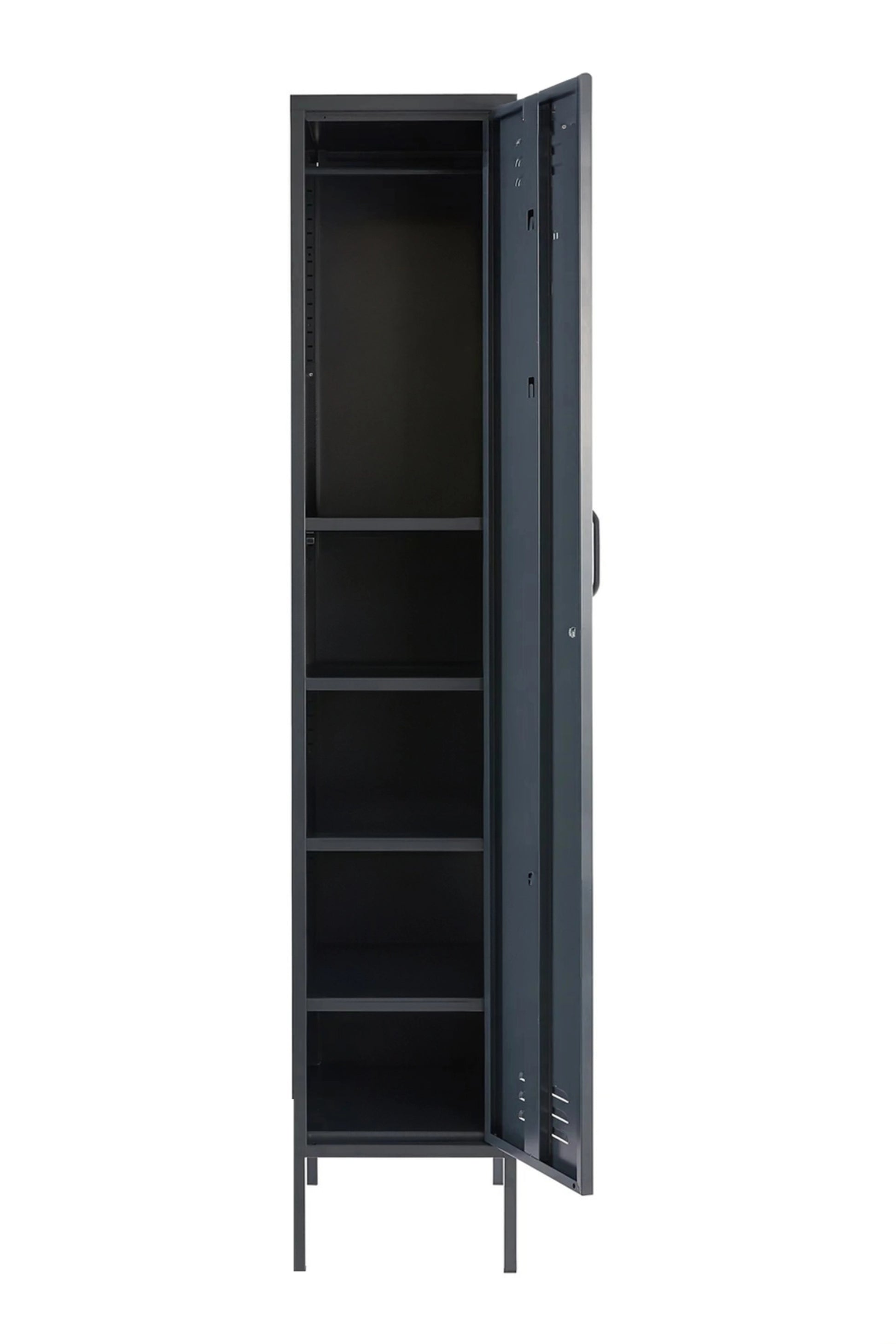 Single Dip in Twisted Liquorice - Modern Steel Locker - Storage Cupboard - Left Door Opening