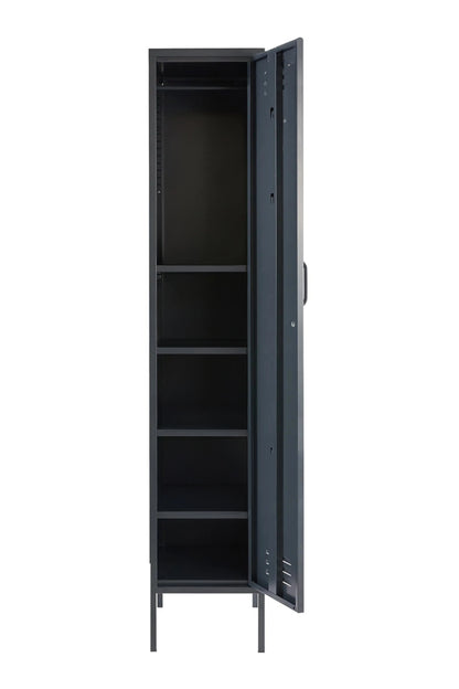 Single Dip in Twisted Liquorice - Modern Steel Locker - Storage Cupboard - Left Door Opening