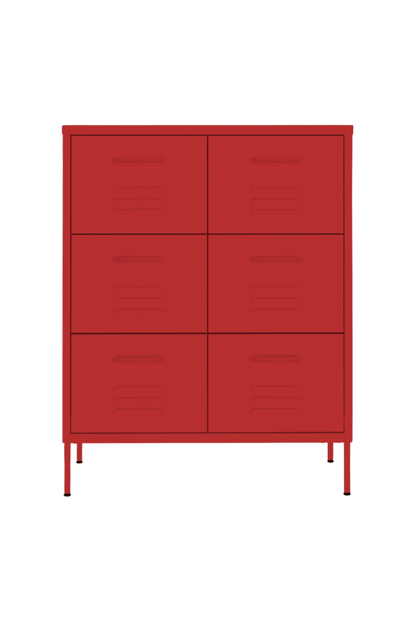 Super Scoop in Cherry Bombshell - Modern 6 Door Drawer- Storage Drawer