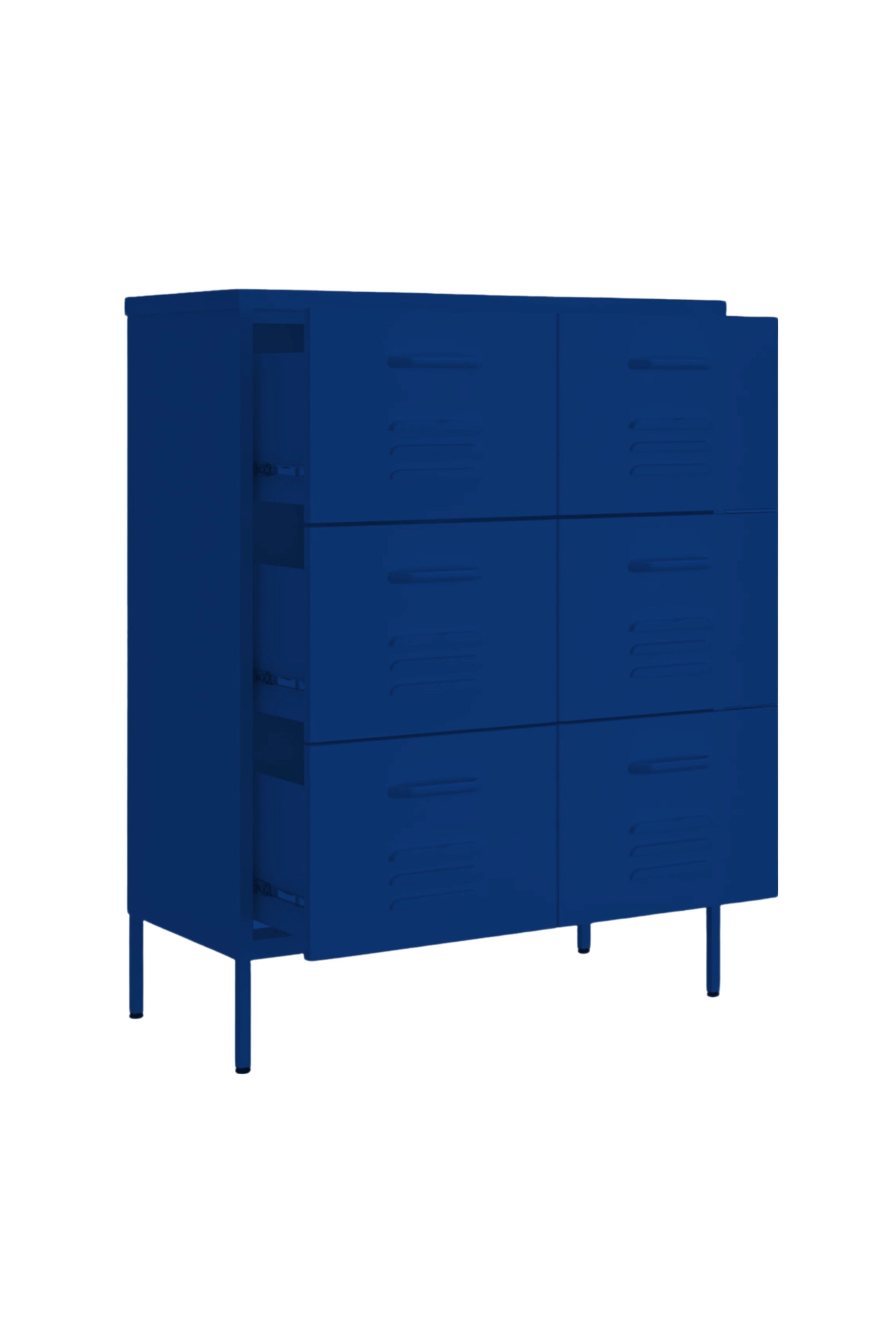 Super Scoop in Midnight Blueberry - Modern 6 Door Drawer- Storage Drawer