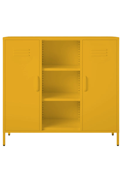Triple Scoop in Butter Salted Caramel - Modern 2 Door Cabinet with Cutout- Storage Cabinet