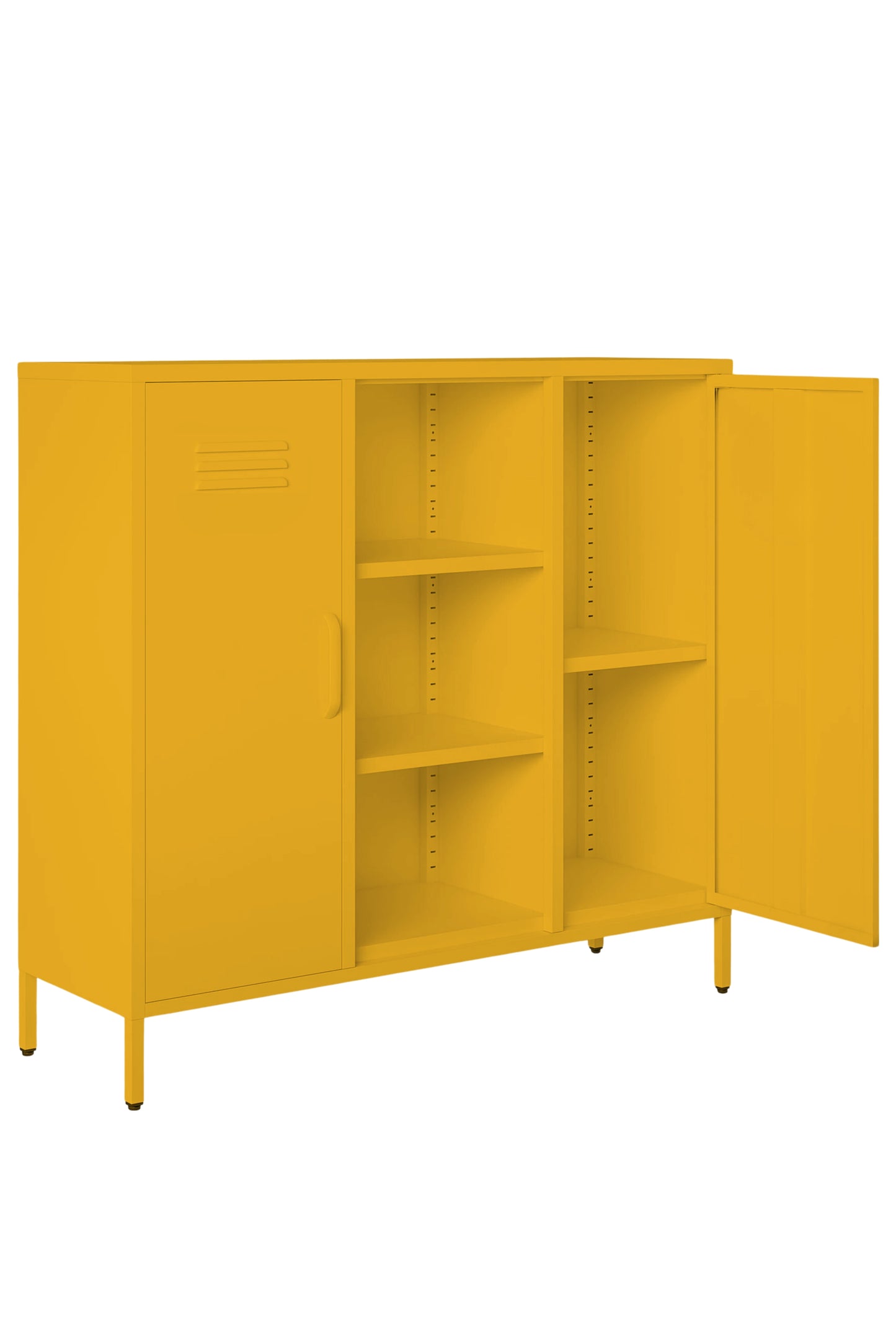 Triple Scoop in Butter Salted Caramel - Modern 2 Door Cabinet with Cutout- Storage Cabinet