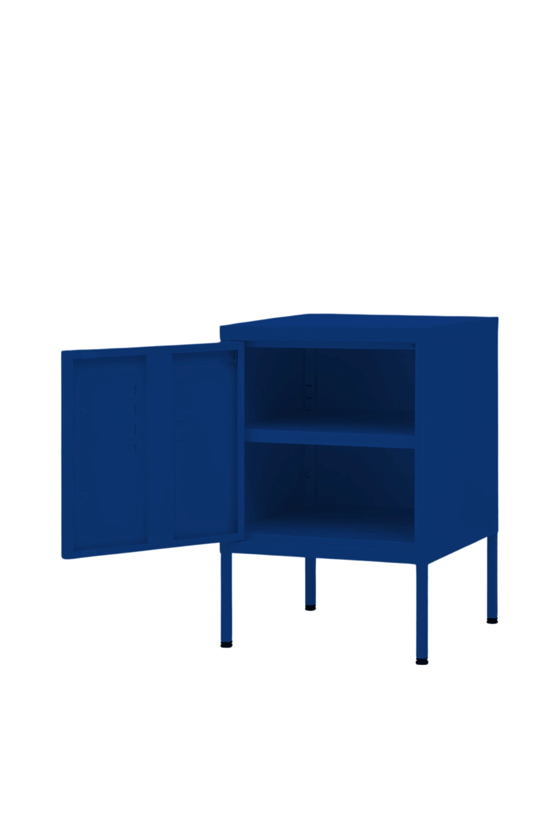 Cute Cup in Midnight Blueberry - Modern Pedestal- Storage Cabinet - Left Door Opening
